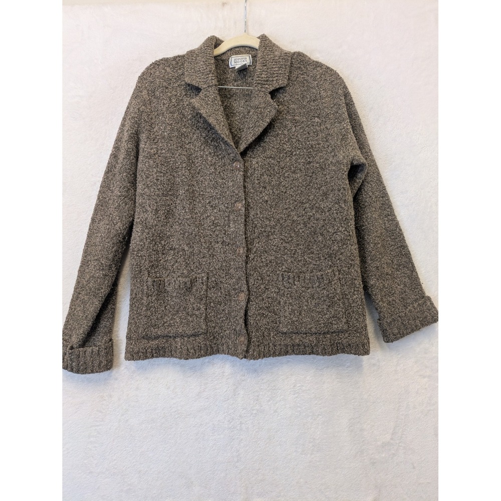 Jennifer Moore Womens Brown Wool Blend Cardigan Jacket Size S